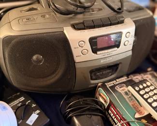 CD cassette boombox and electronics