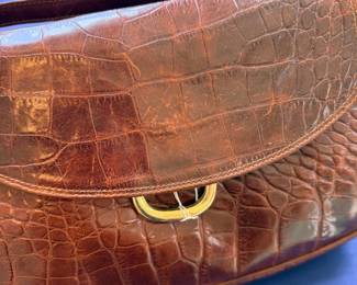 Alligator leather clutch bag