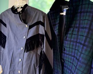 Western fringe jacket and plaid jacket