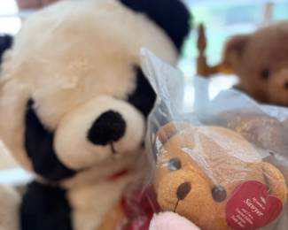 Panda plush and teddy bears