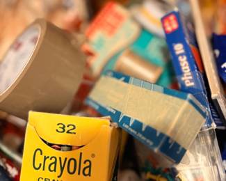 Assorted craft and office supplies