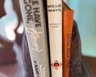 Vintage baseball books including Willie Mays