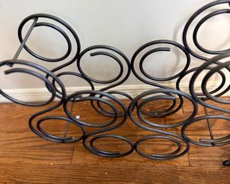 Wrought iron spiral wine bottle rack