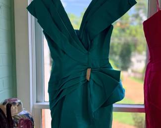 Emerald green vintage cocktail dress