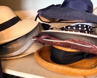 Stack of vintage hats