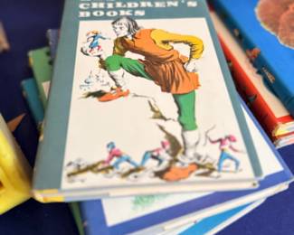 Stack of vintage children's hardcover books