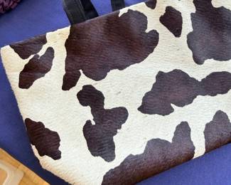 Cowhide print tote bag