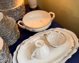 China covered dishes, gravy boat and plates