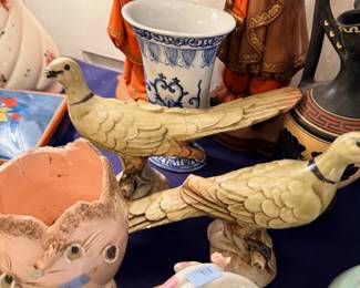 Assorted ceramic bird figurines and collectibles