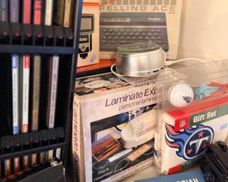 Assorted electronics, CDs and office gadgets