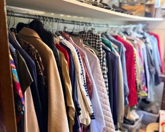 Closet of women's clothing and shoes