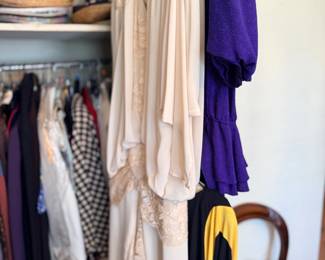 Closet of clothing and hats