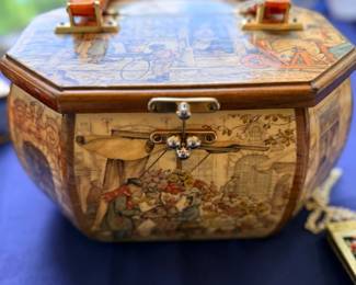 Decoupage wooden box purse