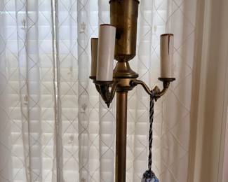Brass candelabra floor lamp