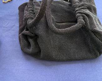 Silver beaded handbag