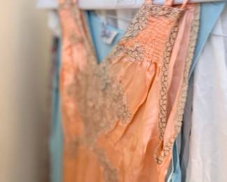 Peach beaded slip dress