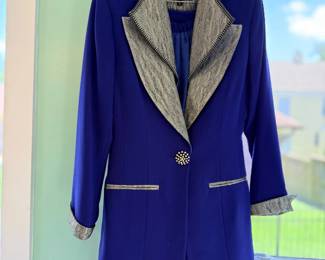 Royal blue vintage skirt suit