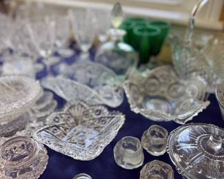 Cut crystal bowls and serving dishes
