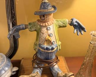 Ceramic scarecrow figurine, fall decor