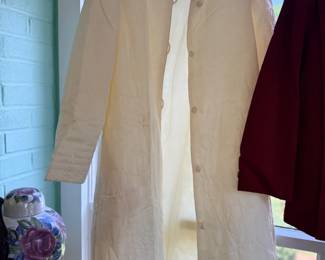 Long cream coat and dress