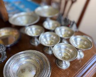 Collection of silver footed bowls and compotes