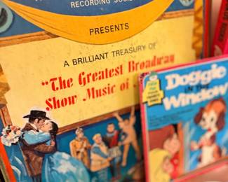 Vintage vinyl record albums, Broadway and children's