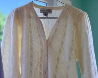 Cream knit cardigan sweater
