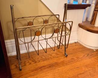 Brass magazine rack stand