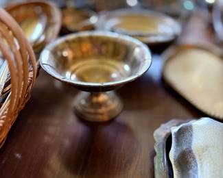 Silver footed compote serving bowl