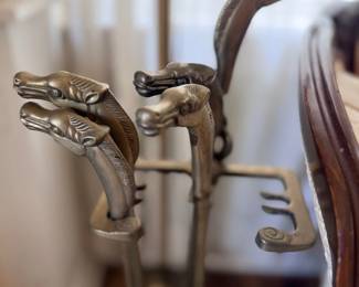 Brass horse-head handle walking canes