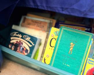 Bin of vintage children's books
