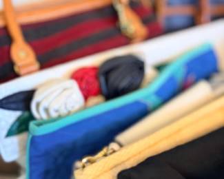 Assortment of handbags and purses