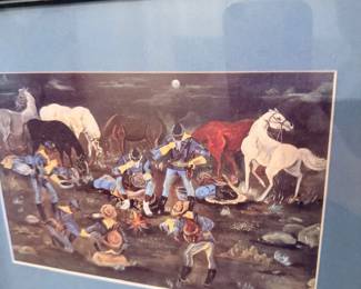 Framed Western horse scene print