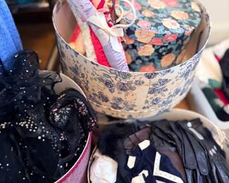 Vintage hat boxes and gloves