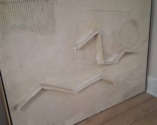 beige high-textured acrylic abstract painting by "Kraft"