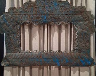 rusty blue metal frame