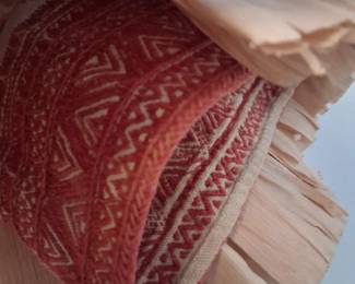Corn husk dress close-up of sleeve