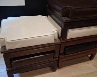 mid century modern Asian-style stacking ottomans