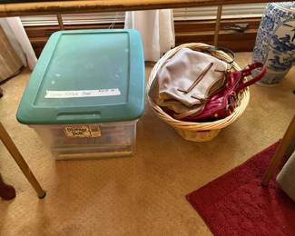 cross stitch box and purses