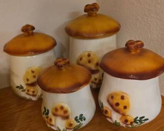 Vintage Arnel’s Mushroom Canister Set 1970s Retro