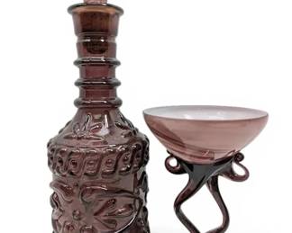 Purple Glass Decanter  Cup