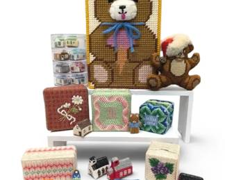 Tiny Needlepoint Buildings, Trinket Boxes  More