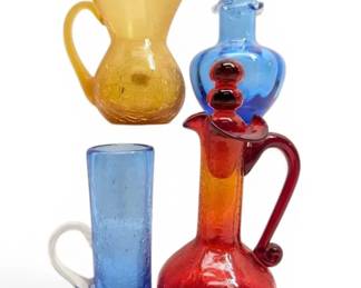 Rainbow, Pilgrim  More Small Crackle Glass Vases
