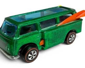 1969 Hot Wheels Redline Volkswagen Green Beach Bomb Side Loader