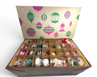 Shiny Brites  More Vintage Ornaments w Storage