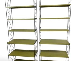 Two Green Metal Shelves