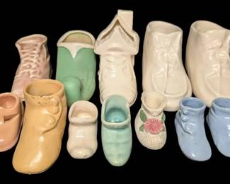 Vintage Pottery Baby Shoes
