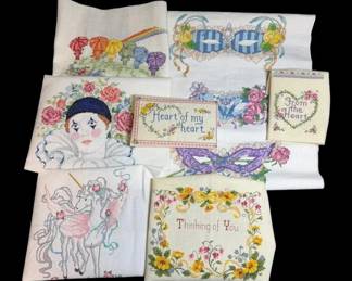 Completed CrossStitch Embroidery  Unicorn, Masquerade Masks,  More