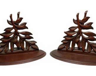 Wooden Leaf Bookends