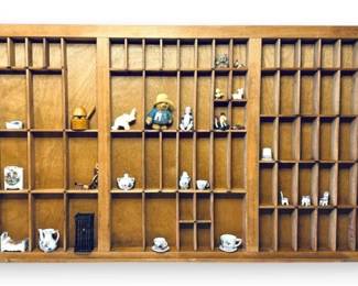 Printers Tray w Limoges  More Trinkets